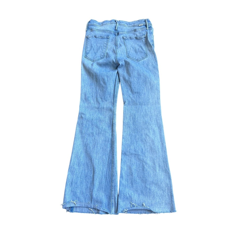 Mother The Doozy Fray Jeans Knock On Wood Light Wash High Rise Flare Size 30 - Picture 8 of 11